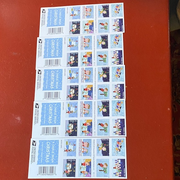 Charlie Brown Christmas Postage Stamps 5 books